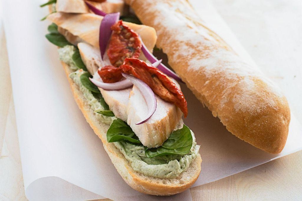 Baguette with Chicken and Pesto