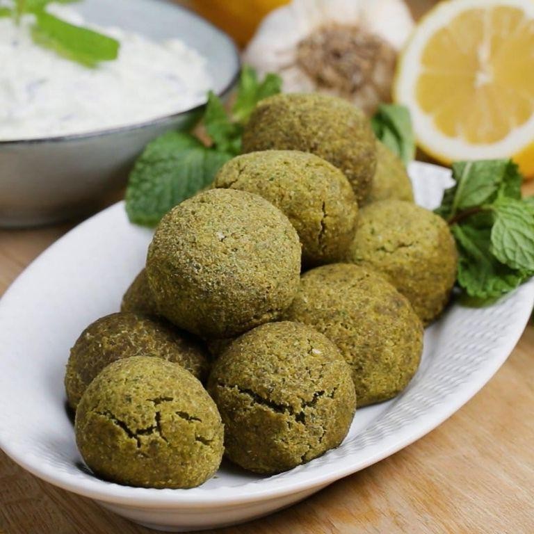 Baked Falafel with Tzatziki Sauce