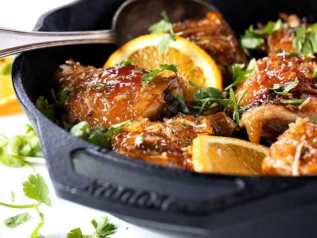 Baked Orange Chicken Thighs with Soy Sauce
