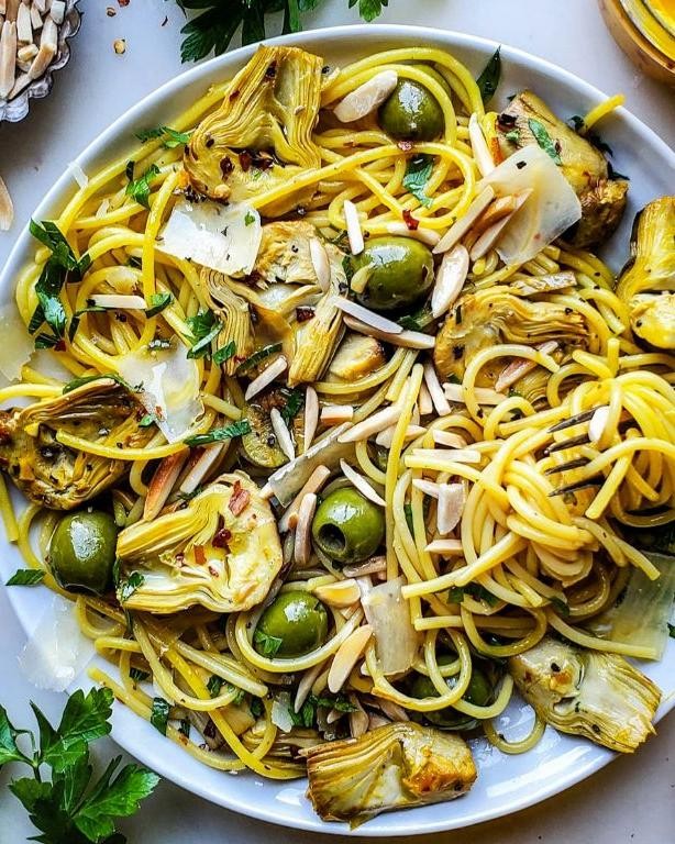 Baked Pasta with Artichokes and Olives