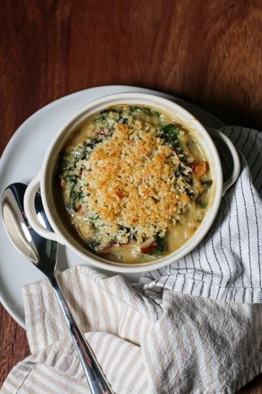Baked Swiss Chard with Breadcrumbs and Cheese