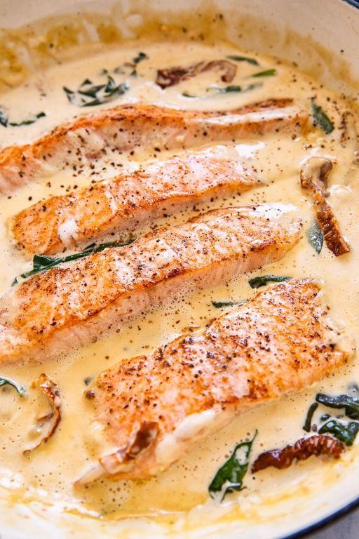 Baked Tuscan Salmon with Parmesan Crust