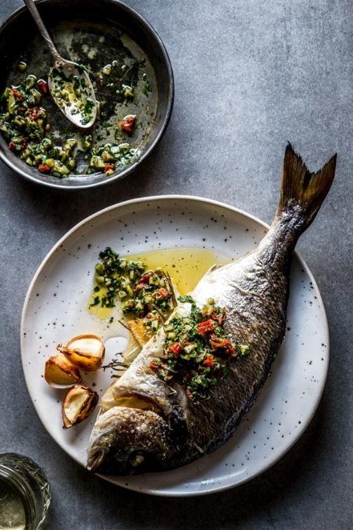 Baked Whole Tilapia with Garlic Butter Sauce