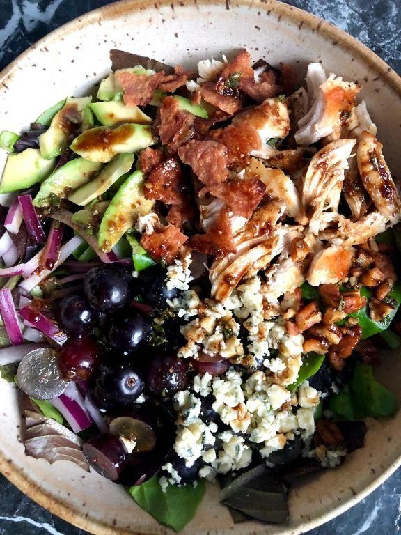 Balsamic Chicken Salad with Grapes and Pine Nuts