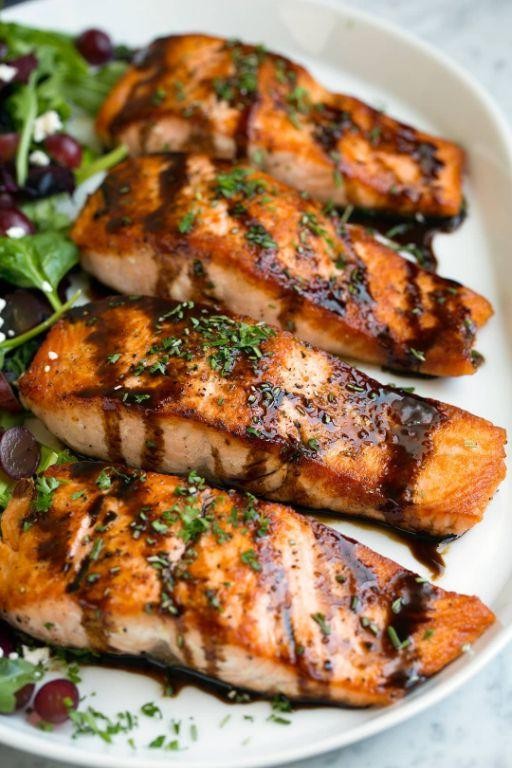 Balsamic Glazed Salmon Steak