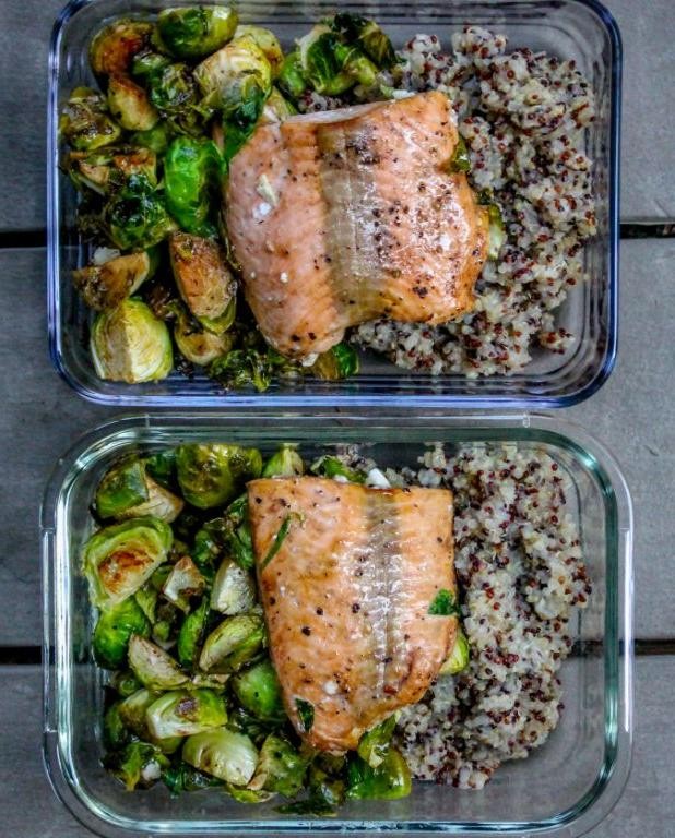 Balsamic Glazed Sheet Pan Salmon with Brussels Sprouts