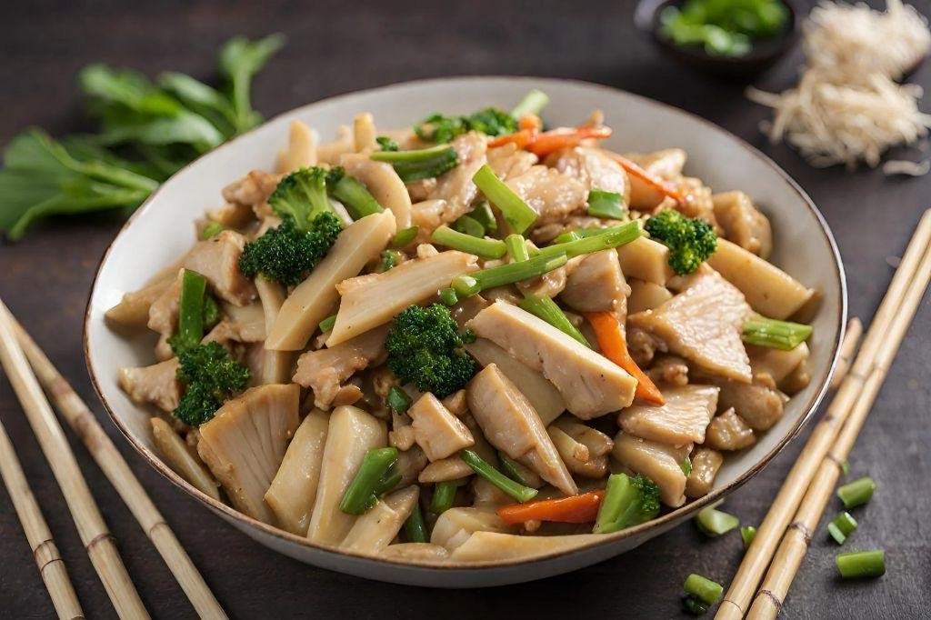Bamboo Shoot and Chicken Stir-Fry