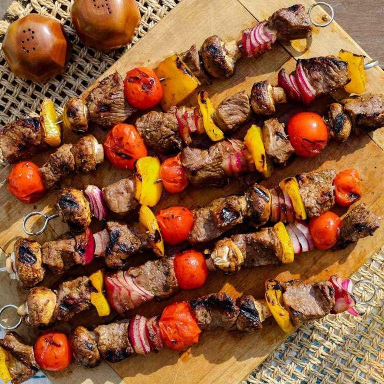 Beef Kebabs with Vegetables