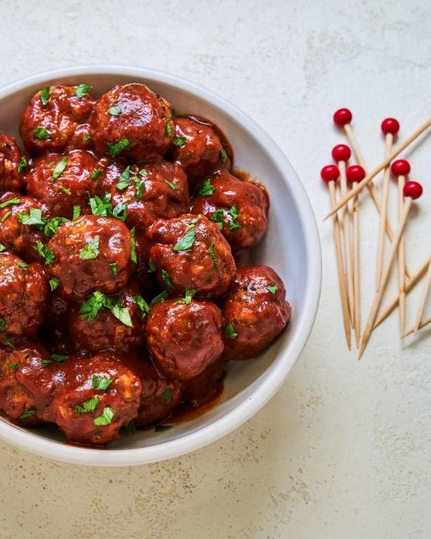 Beef Meatballs in BBQ Sauce