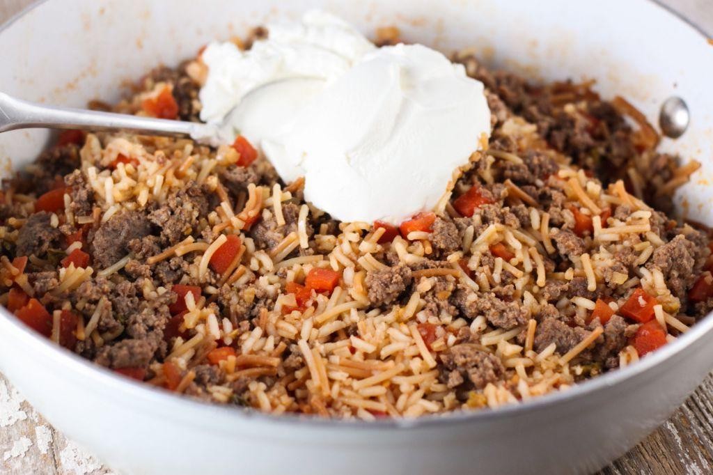Beef Rice a Roni with Bacon