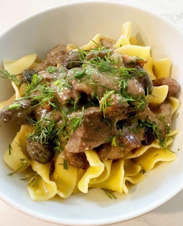 Beef Stroganoff with Dried Morel Mushrooms