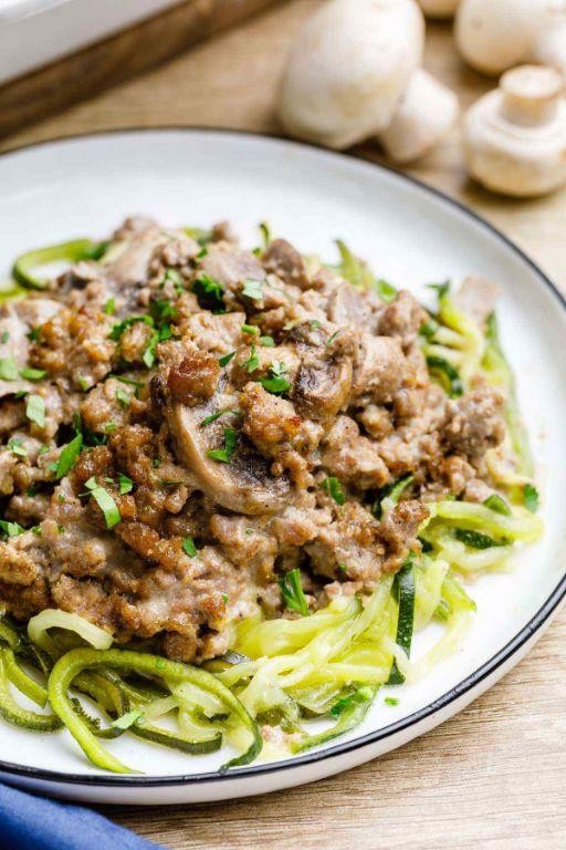 Beef Stroganoff with Zucchini Noodles