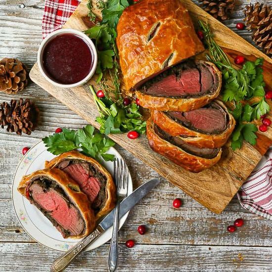 Beef Wellington with Red Wine Reduction