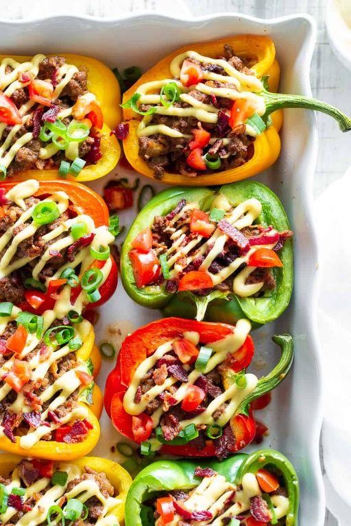 Beef and Bacon Stuffed Peppers