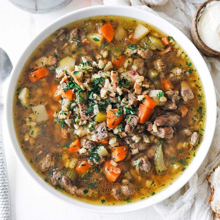 Beef and Barley Wedding Soup