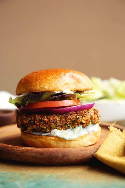 Beef and Chickpea Falafel Burgers