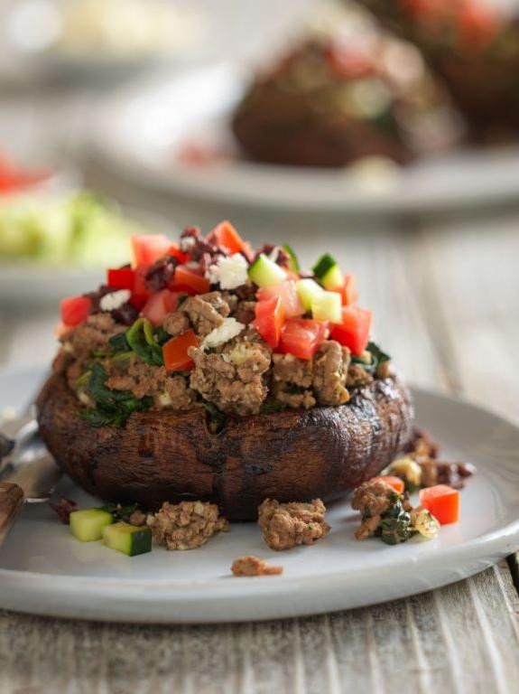 Beef and Feta Stuffed Portobello Mushrooms