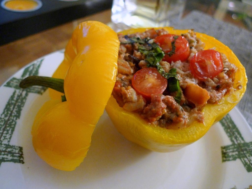 Beef and Goat Cheese Stuffed Peppers