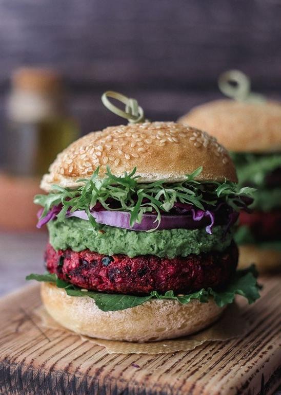 Beetroot and Chickpea Burger