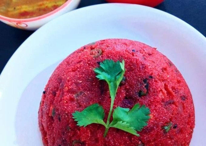 Beetroot and Potato Upma
