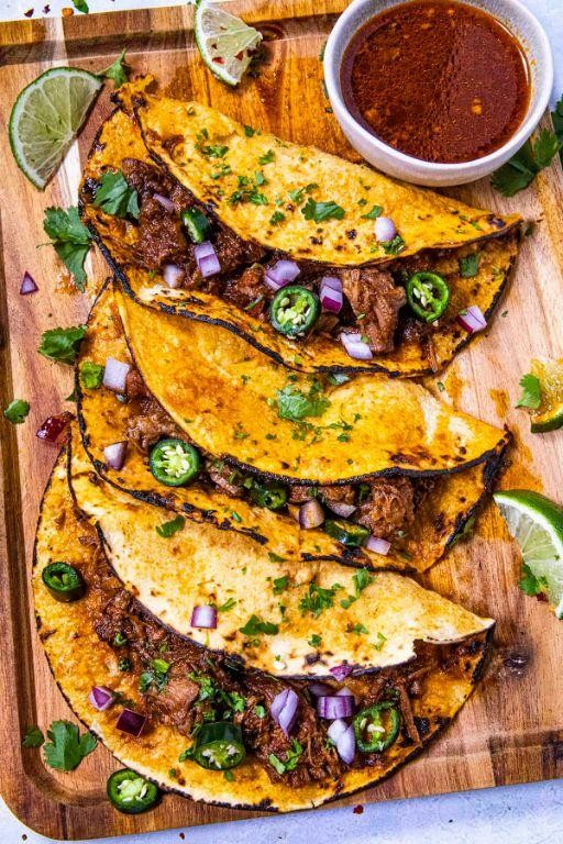 Birria Tacos with Fresh Jalapenos