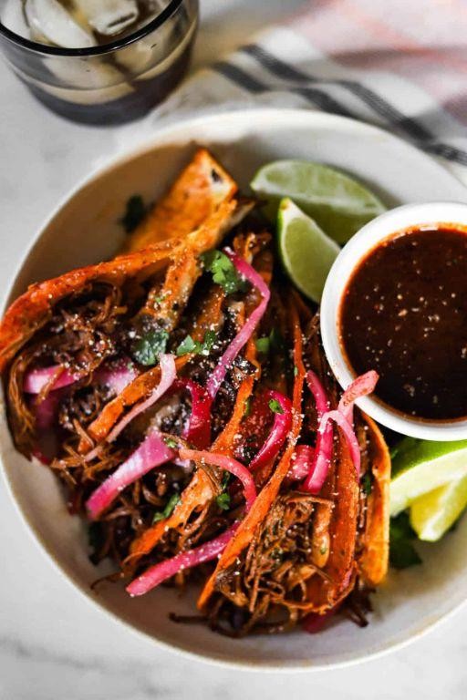 Birria Tacos with Pickled Red Onions