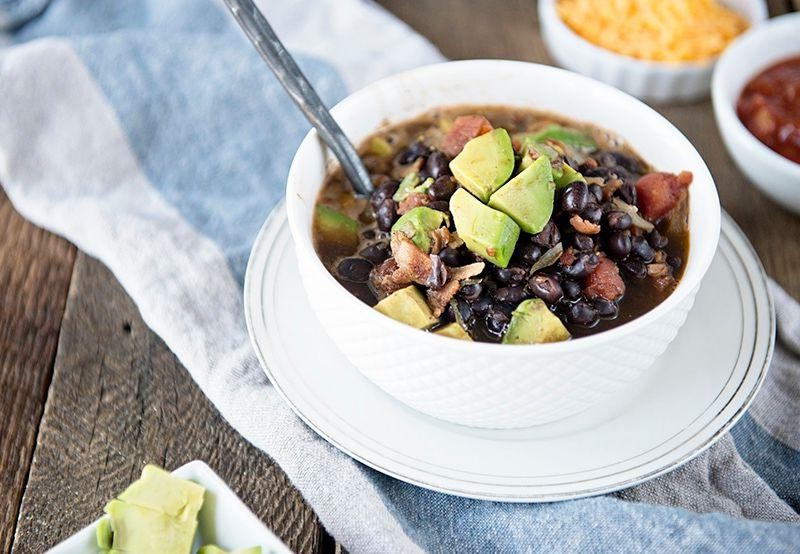 Black Bean Soup with Avocado