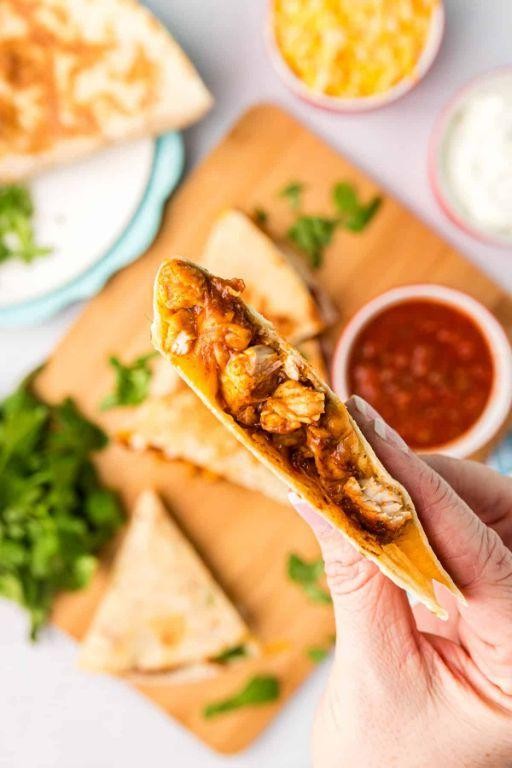 Blackstone Chicken Quesadillas with Avocado Salsa