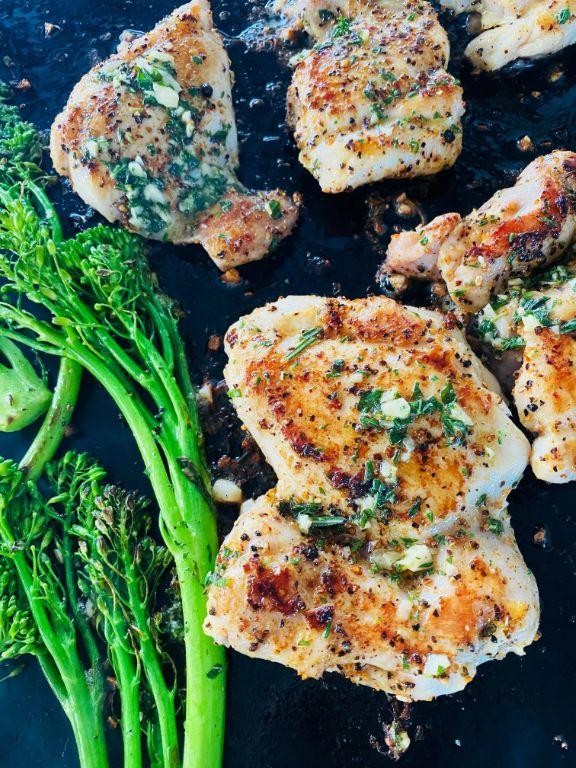 Blackstone Grilled Chicken with Lemon Herb Butter
