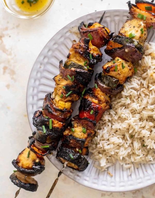Blackstone Honey Mustard Chicken Skewers