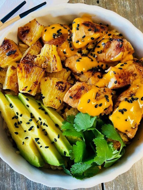 Blackstone Teriyaki Chicken Rice Bowls