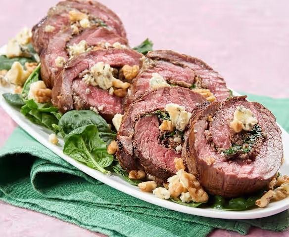 Blue Cheese and Walnut Stuffed Steak