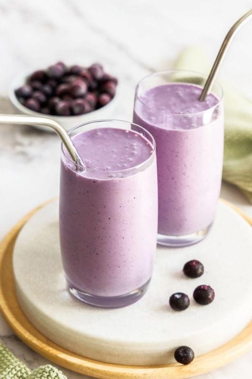 Blueberry Cottage Cheese Smoothie