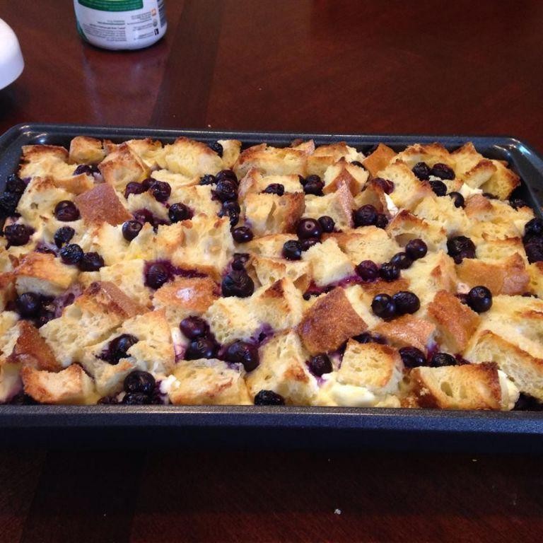 Blueberry and Cream Cheese Strata