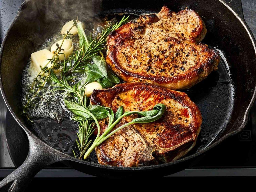 Bone-In Pork Chops with Rosemary and Thyme