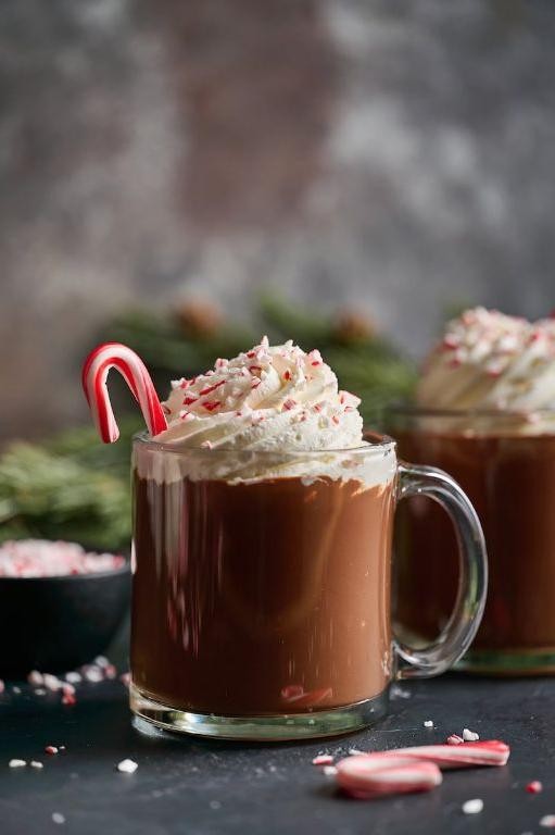 Boozy Candy Cane Cocoa