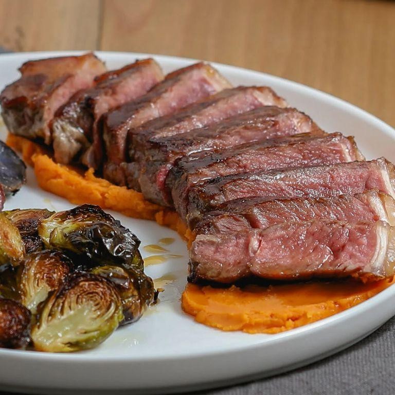 Bourbon Glazed Strip Steak