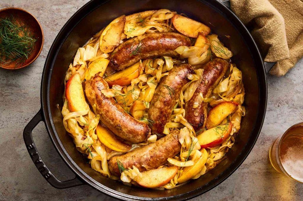 Braised Cabbage and Sausage