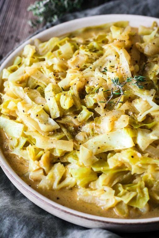 Braised Cabbage with Mustard Seeds