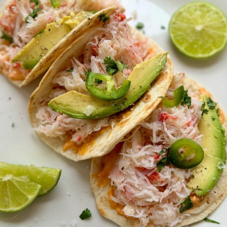 Breakfast Tacos with Crab and Avocado