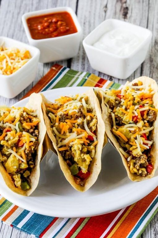 Breakfast Tacos with Sausage and Peppers