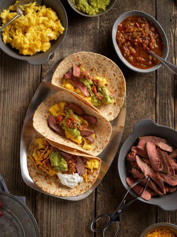 Breakfast Tacos with Steak and Eggs