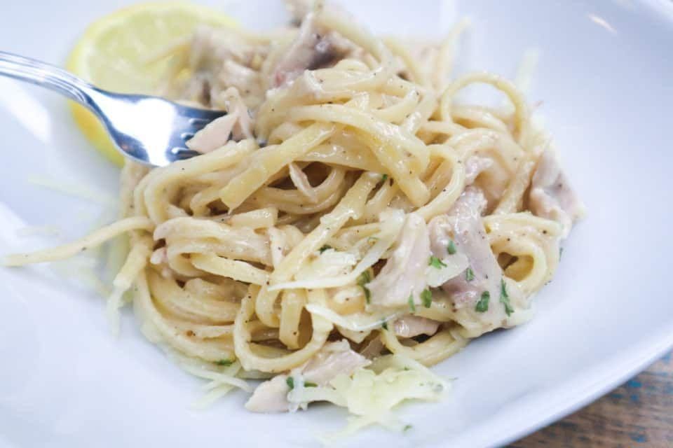 Brie and Chicken Pasta Alfredo