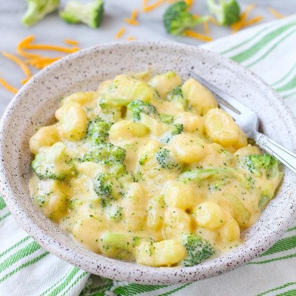 Broccoli and Cheddar Gnocchi