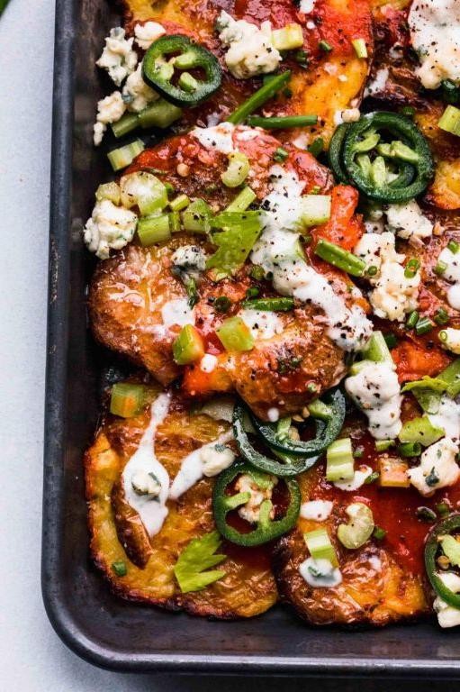 Buffalo Style Smashed Red Potatoes