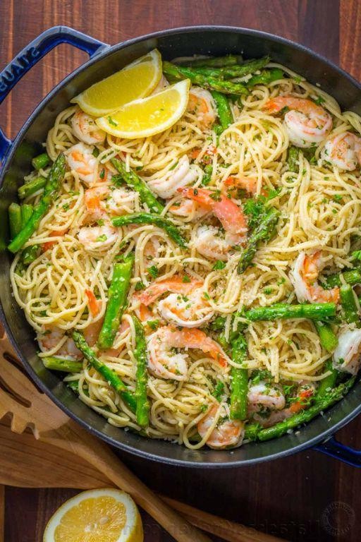 Buttery Shrimp Scampi with Asparagus