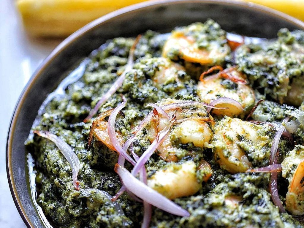 Cameroonian Ndolé with Chicken