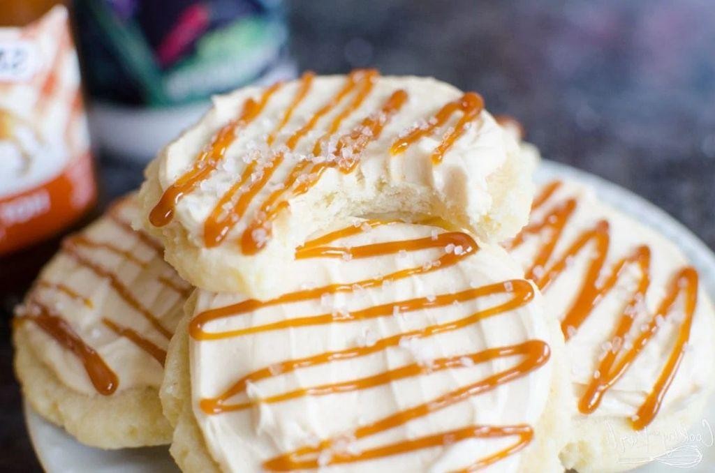 Caramel Drizzled Cut Out Sugar Cookies