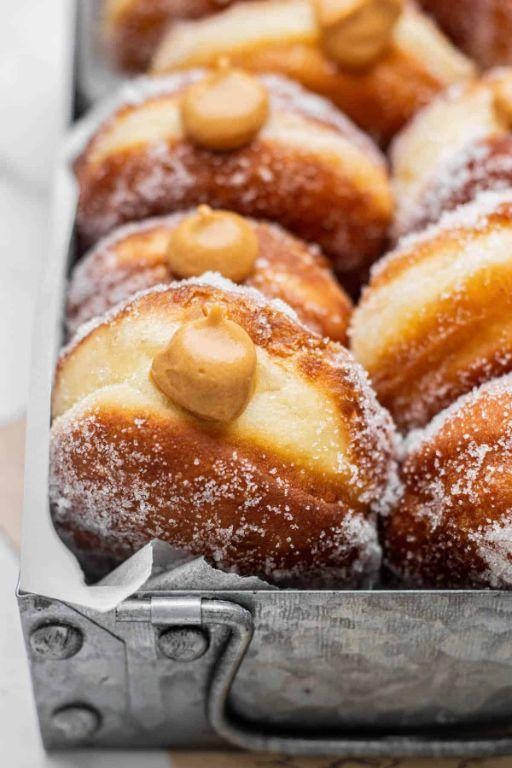 Caramel Filled Donuts with Kraft Caramel Bits