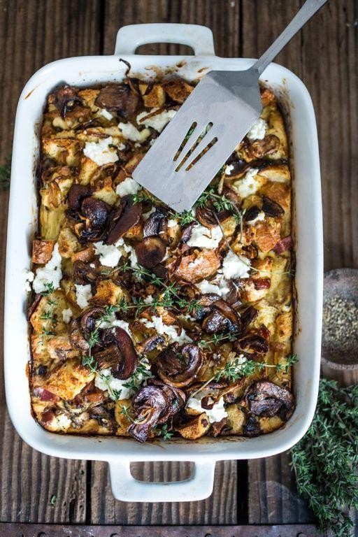 Caramelized Onion and Goat Cheese Strata
